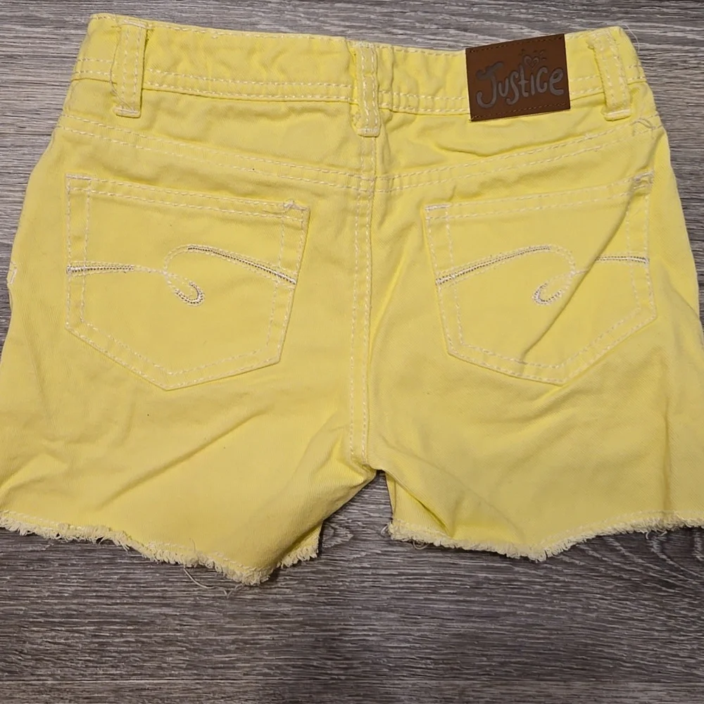 Justice Neon Yellow Cutoff Jean Shorts 12S